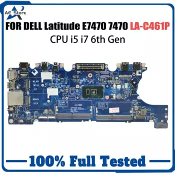 Материнская плата для ноутбука DELL Latitude E7470 7470 0VNKRJ 0DGYY5 03GMP2 0V2N4V LA-C461P 0YDW8F, материнская плата компьютера, процессор I5 I7 6-го поколения
