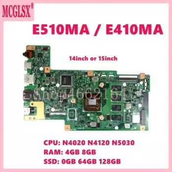 Материнская плата для ноутбука E410MA N4020 N4120 N5030 CPU 4GB/8GB-RAM 0G/64G/128G SSD Материнская плата Asus E410MAB E410M E510MA R429M F414MA