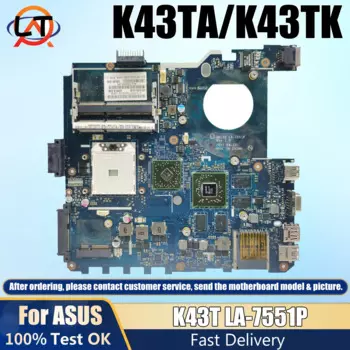 Материнская плата для ноутбука K43TA/K43TK Материнская плата Asus X43T K43T K43TA 100% протестированная