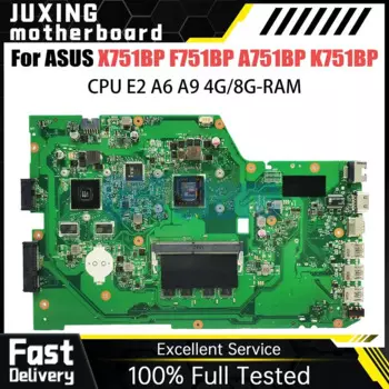 Материнская плата для ноутбука m2 X751B X751BP F751BP A751BP K751BP E2 A6 A9 CPU 4G 8G-RAM V2G