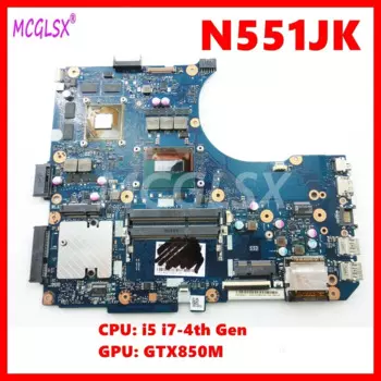 Материнская плата для ноутбука N551JK Материнская плата ASUS N551J N551JX N551JK N551JB G551JX G551J G551JK i5 i7-4th Gen GTX850M GPU