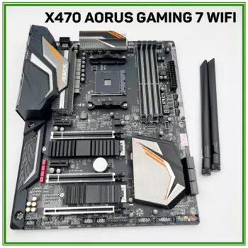 Материнская плата для ПК G-i-g-a-b-y-t-e Socket AM4 64 Гб DDR4 PCI-E 3,0 ATX GA X470 AORUS GAMING 7 WIFI