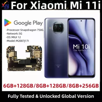 Материнская плата для Xiaomi Mi 10i, модуль материнской платы, 128 ГБ, 256 ГБ, оригинальная, разблокированная логическая плата, глобальная прошивка