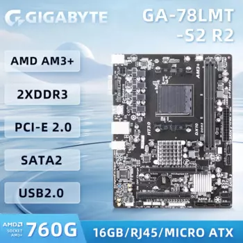 Материнская плата Gigabyte GA-78LMT-S2 R2, слот AM3+ Поддержка процессора AMD AM3 Phenom II/AMD Athlon II DDR3 1333 МГц ATX