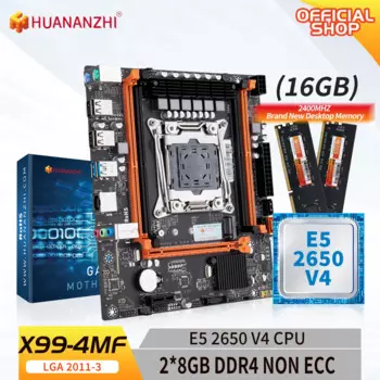 Материнская плата HUANANZHI X99 4MF LGA 2011-3 XEON X99 с Intel E5 2650 v4 с 2*8G DDR4
