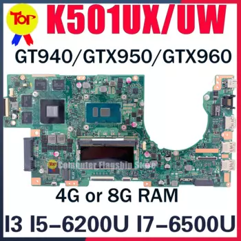 Материнская плата K501UW для ноутбука ASUS K501UX K501UB K501UQ K501UXM K501U I3 I5 I7-6TH GT940 GTX950 GTX960, материнская плата