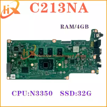 Материнская плата KEFU C213NA Материнская плата ASUS C213NA для ноутбука, модель N3350 RAM-4GB/64 Гб/128 ГБ, 100% протестированная работа