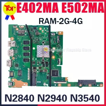 Материнская плата KEFU E402MA для ноутбука ASUS VivoBook E502MA E402M E502M E502 E402, материнская плата N2840 N2940 N3540 2G/4G-RAM, 100% рабочий