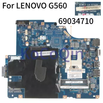 Материнская плата KoCoQin для ноутбука LENOVO IdeaPad G560 Z560 HM55, материнская плата NIWE2 LA-5752P 11S69034707