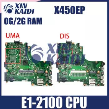 Материнская плата компьютера для ASUS X450EA X450EP X450E X450EP X450C A450C X450CC, материнская плата для ноутбука с процессором E1-2100 0G 2G-RAM