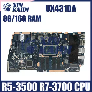 Материнская плата компьютера для ASUS ZenBook UX431DA UX431 UX431D, материнская плата для ноутбука R5-3500 R7-3700 8G/16G-RAM, 100% тест в порядке