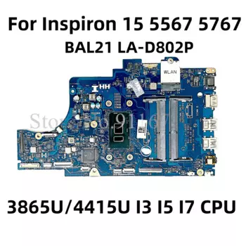 Материнская плата Laotop для Dell Inspiron 15 5567 5767 с 3865U 4415U I3 I5 I7 CPU
