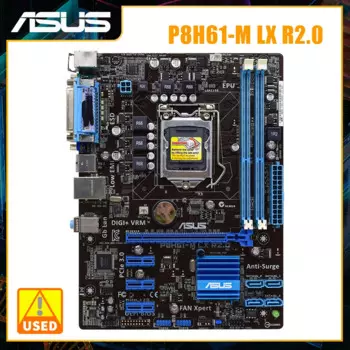 Материнская плата LGA 1155 ASUS P8H61-M LX2 R2.0, материнская плата DDR3 Intel H61 SATA2 USB2.0 с поддержкой Xeon E3 1245 v2 Core i7 2700K процессоры