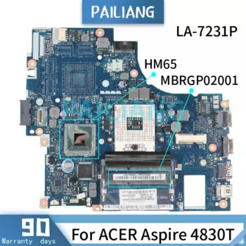 Материнская плата PAILIANG для ноутбука ACER Aspire 4830T, материнская плата MBRGP02001 LA-7231P HM65 DDR3 Протестирована