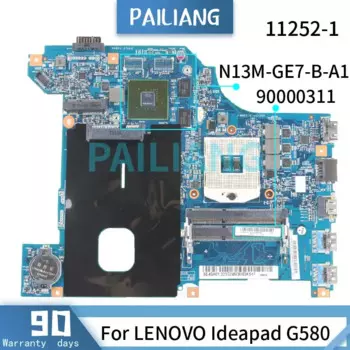 Материнская плата PAILIANG для ноутбука LENOVO Ideapad G580, материнская плата 90000311 11252-1 SLJ8E N13M-GE7-B-A1 DDR3 проверено