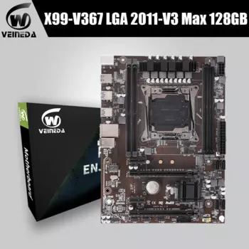 Материнская плата VEINEDA x99, lga 2011 v3, с двумя слотами M.2 NVME, поддержка четырех каналов, DDR4, память SATA3.0, USB3.0