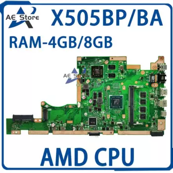 Материнская плата X505BP для ноутбука X505BA A505B F505B K505B V505B S505B S505B, материнская плата E2 A4 A6 A9 4 ГБ/8GB-RAM UMA/PM
