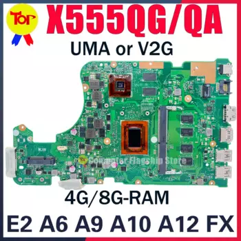 Материнская плата X555QG для ноутбука ASUS X555BP X555B A555Q X555BA K555Q A555B K555B E2 A6 A9 A10 A12 FX-9800 4G/8 грамм, материнская плата