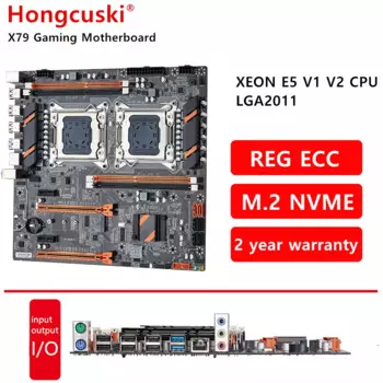Материнская плата X79 с двойным процессором DDR3 64 Гб LGA 2011 V1 V2 E-ATX, основная плата USB3.0 SATA3 PCI-E 3,0 16X NVME M.2 SSD, поддержка процессора Xeon