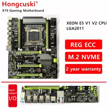 Материнская плата X79 Turbo LGA2011 V1 V2 DDR3 64 Гб ATX USB2.0 SATA3 PCI-E3.0 NVME M.2 SSD с поддержкой памяти REG ECC и процессора Xeon E5
