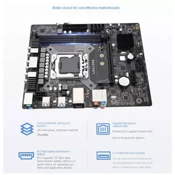 Материнская плата X79A2.0 LGA1356, компьютерная материнская плата 32 ГБ, черная, поддерживает Процессор серии 1356, 1 шт.