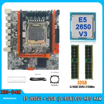 Материнская плата X99, модель Xeon E5 2650 V3 CPU 32GB (2 шт. * 16GB) DDR4 2133MHZ