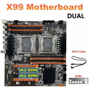Материнская плата X99 с двумя процессорами LGA 2011-3, десктопная материнская плата с двумя разъемами, Поддержка USB3.0 SATA3 8 DIMM DDR4 M.2 NVME Intel Xeon E Series