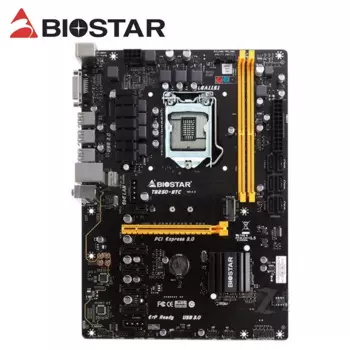 Материнские платы B250 BTC BIOSTAR TB250-BTC LGA1151, 6PCIE LGA 1151 DDR4 32G ATX, материнская плата для майнинга BTC