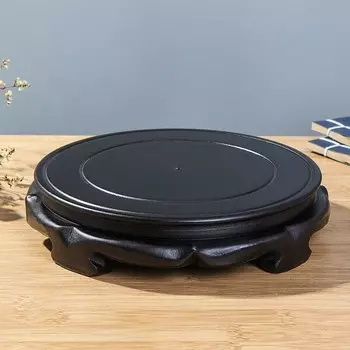 Матовое чёрное деревянное основание для вазы