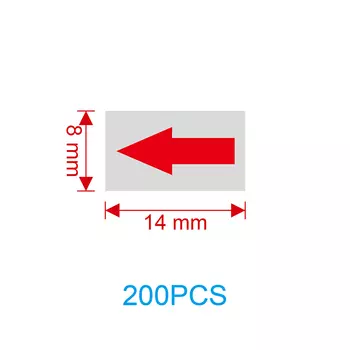 Матовые серебряные стикеры с красной стрелкой 200 шт.