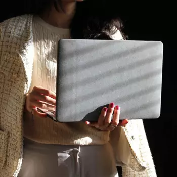 Матовый кожаный серый чехол для MacBook, абстрактный чехол для ноутбука MacBook Air 13 Macbook Pro 13 16 14 15 С Вырезанным Логотипом