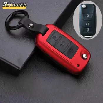 Матовый складной чехол для автомобильных ключей из углеродного волокна для VW Volkwagen Polo Bora Tiguan Passat Golf 6 Lavida Scirocco, аксессуары с 3 кнопками