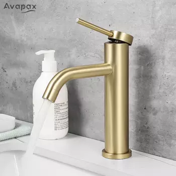 Матовый Золотой смеситель для раковины Avapax, водопад, смеситель для ванной комнаты, современный смеситель для раковины, смеситель горячей и холодной воды Tap, встраиваемый в столешницу