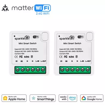 Matter Wi-Fi модуль умного переключателя мини 16A умный дом реле автоматизации выключатель работает с Homekit Siri Smartthing Alexa Google Home