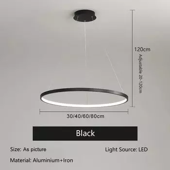 MAVELUX Скандинавская LED люстра однокольцевая алюминиевая