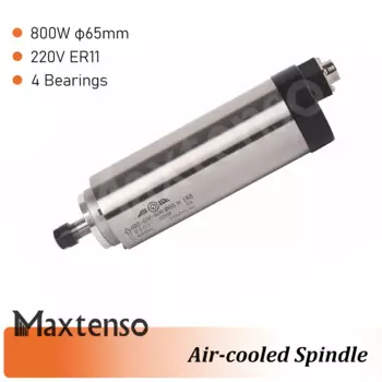 MAXTENSO 220 кВт 800 в электродвигатель шпинделя с воздушным охлаждением CNC Вт 65 мм ER11 4 подшипника с воздушным охлаждением для гравировального фрезерного станка