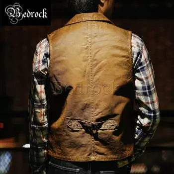 MBBCAR 10oz selvedge джинсовый ручной жилет из ПУ для мужчин 100 хлопок Amekaji коричневый водонепроницаемый винтажный жилет с V-образным вырезом охотничий жилет Bukleback 3090