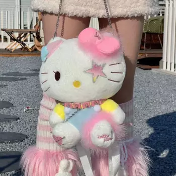 MBTI Y2k Hello Kitty сумка на плечо для женщин оригинальный заклепка Harajuku молодежный рюкзак кукла модная повседневная изысканная плюшевая новая сумка