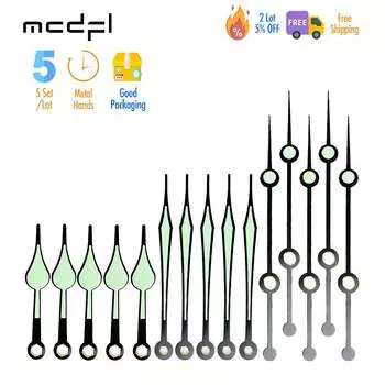 MCDFL Clock Hands A-CH-07 чёрно-золотые бесшумные кварцевые часы