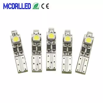 Mcdrlled 10 шт. T5 светодиодные лампы для приборов 0,2 Вт светодиодный Canbus белый красный желтый 3528 SMD автоматическая лампа приборной панели 12 В 24 В