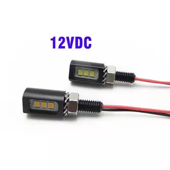 Mcdrlled 12 В мотоциклетный светодиодный задний номер номерной знак винт болт огни авто лампа серебристый черный цвет автомобильный Стайлинг