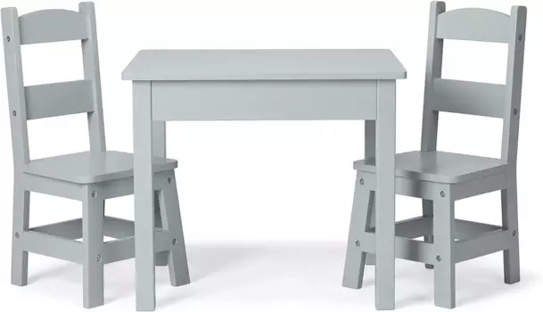 Мебель, мебель Melissa & Doug, стол и стулья-серая мебель-деревянный игровой стол и стулья для детей, серый