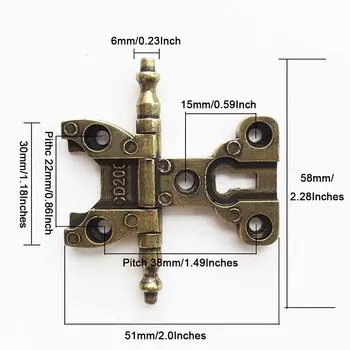 Мебельные петли OuXinDiLong, антикварные, цинковый сплав, 4 шт.