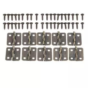 Мебельные петли SVVTOON винтажные 10 шт. 18*16 мм бронза/серебро/золото