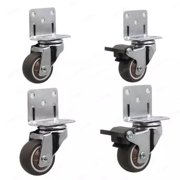 Мебельные ролики ouliluye, 4 шт., 1-2 дюйма, с тормозом