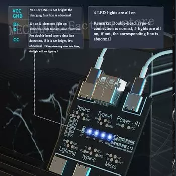 MECHANIC DT3 Тестер USB-кабелей