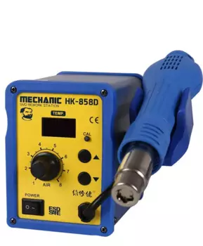 MECHANIC-HK-858D Тепловая пушка со светодиодным цифровым дисплеем, регулируемая тепловая пушка, бесщеточный вентилятор, мягкий SMD, паяльная станция горячим воздухом, 650 Вт