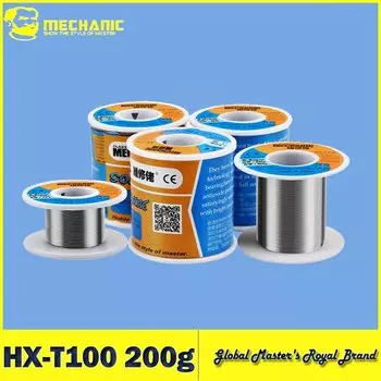 MECHANIC HX-T100 200 г паяльная проволока с мягким канифольным сердечником 0,3 мм 0,4 мм 0,5 мм 0,6 мм 0,8 мм 1 мм 1,2 мм для iPhone Samsung Repair Tool