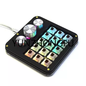 Медиа-клавиатура QMK цифровая с 15 клавишами, с 3 кнопками, Тип C, с горячей заменой, для макропрограммирования, PS RGB, дизайнерская клавиатура