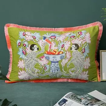 Медичи HOME Декоративная наволочка бархатная с животными